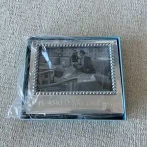 Mariposa Silver Picture Frame with Pearl Accents